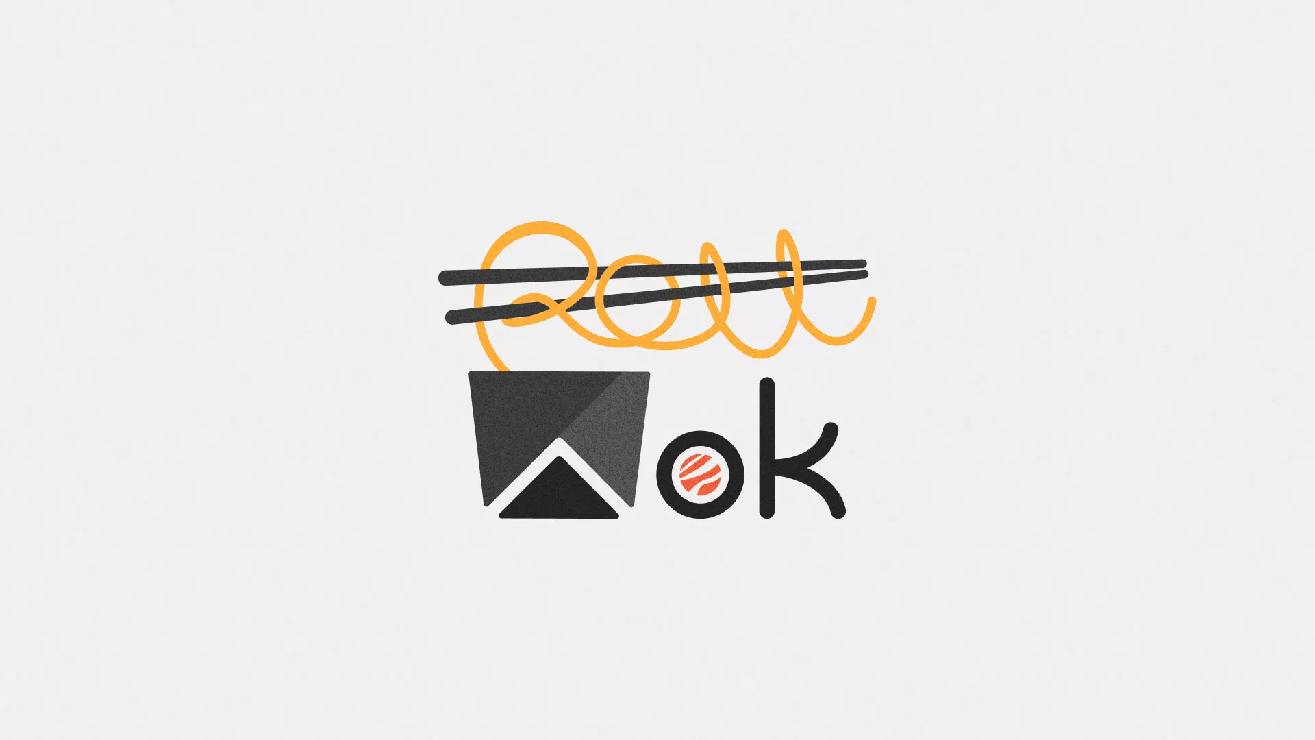 Разработка логотипа суши-бара «Roll Wok Club» в Чадане